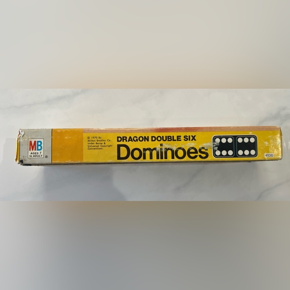 Dominos game Wooden Dragon Double Six box dated 1970 Milton Bradley toys kids - Picture 8 of 10
